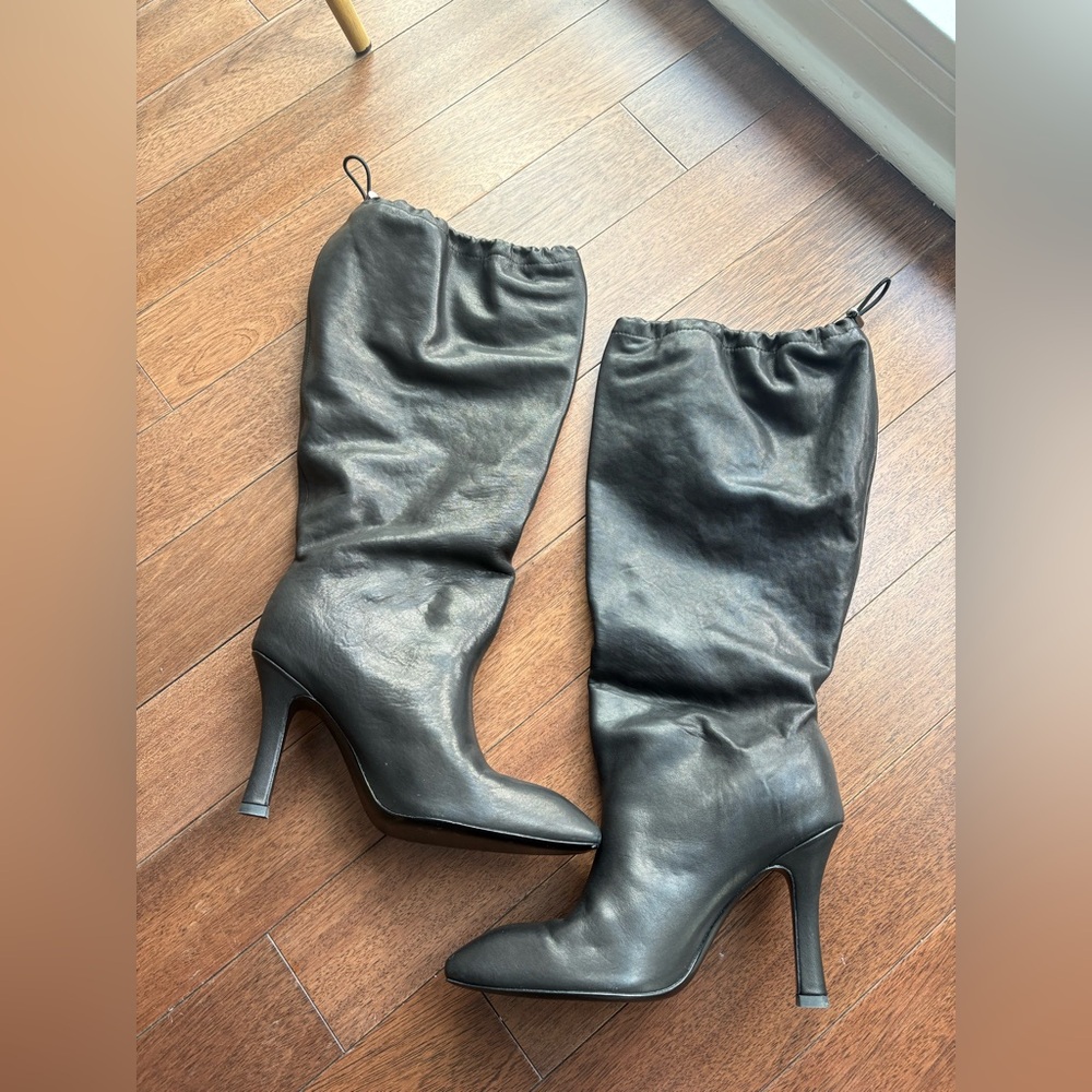 Balenciaga Boots Women's Black Falcon 105mm Leather Knee Boots EUR 39 US 9 - Picture 7 of 16